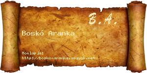 Boskó Aranka névjegykártya