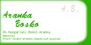 aranka bosko business card